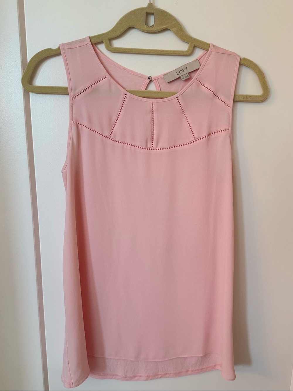 LOFT Light Pink Sleeveless Keyhole Back Tank XS